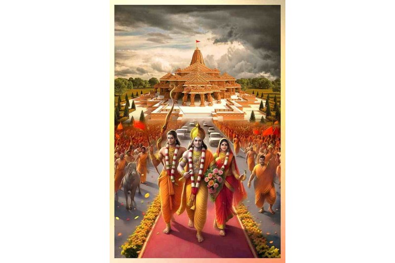 ayodhya ram mandir Jai Sri Ram Painting ram sita 
