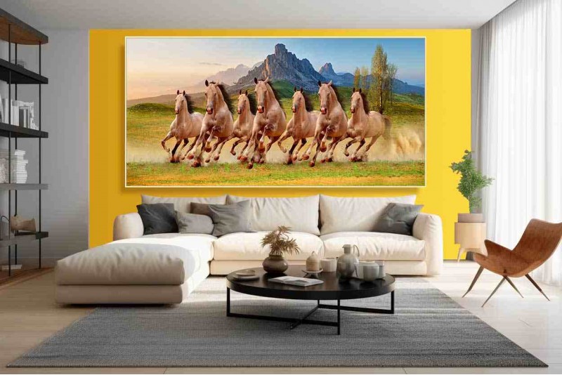 003 Best 7 running horse painting vastu Big Size Wall Painting M