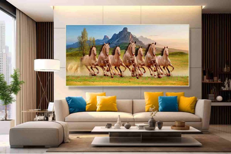 Best 7 running horse painting vastu Big Size Wall Painting L