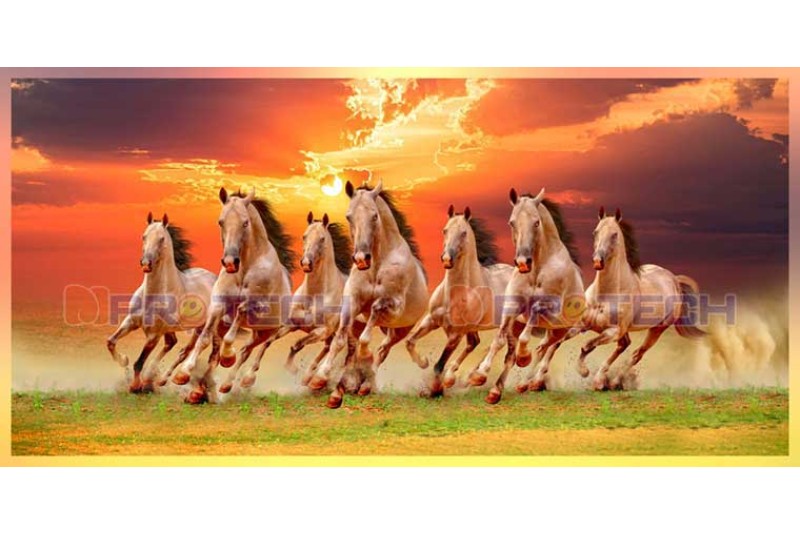 Best 7 running horse painting vastu horses wall canvas L