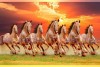010 Best 7 running horse painting vastu horses wall canvas M