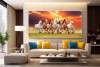 014 Best 7 running horse painting vastu horses wall canvas S
