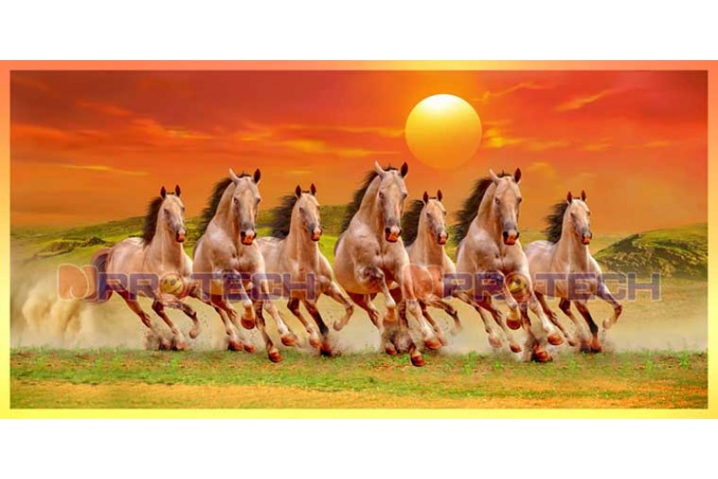016 Best 7 running horse painting vastu horses wall canvas M