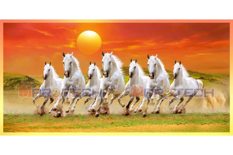 017 Best 7 running horse painting vastu horses wall canvas S