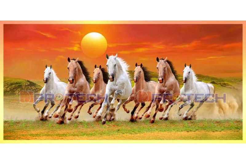 019 Best 7 running horse painting vastu horses wall canvas L