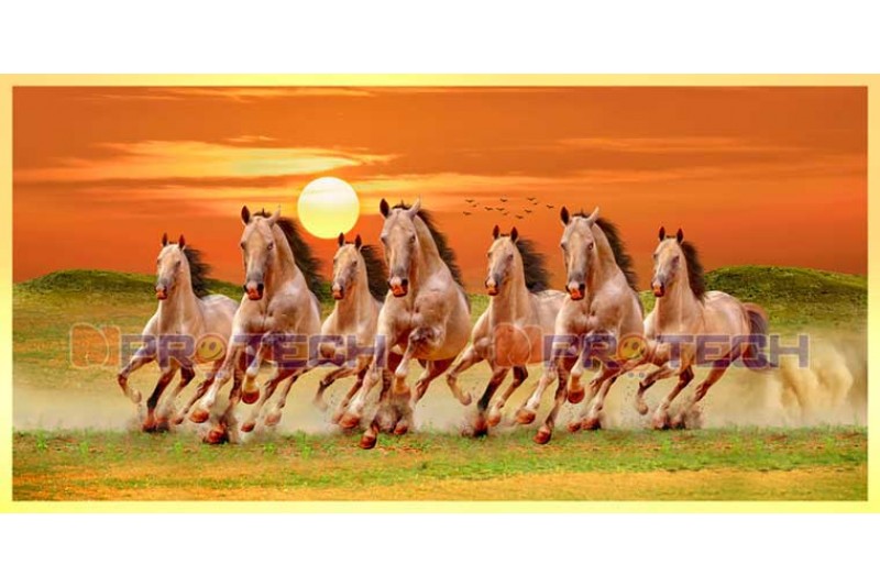 021 Best 7 horse painting seven running horses vastu painting L