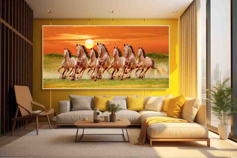 021 Best 7 horse painting seven running horses vastu painting M