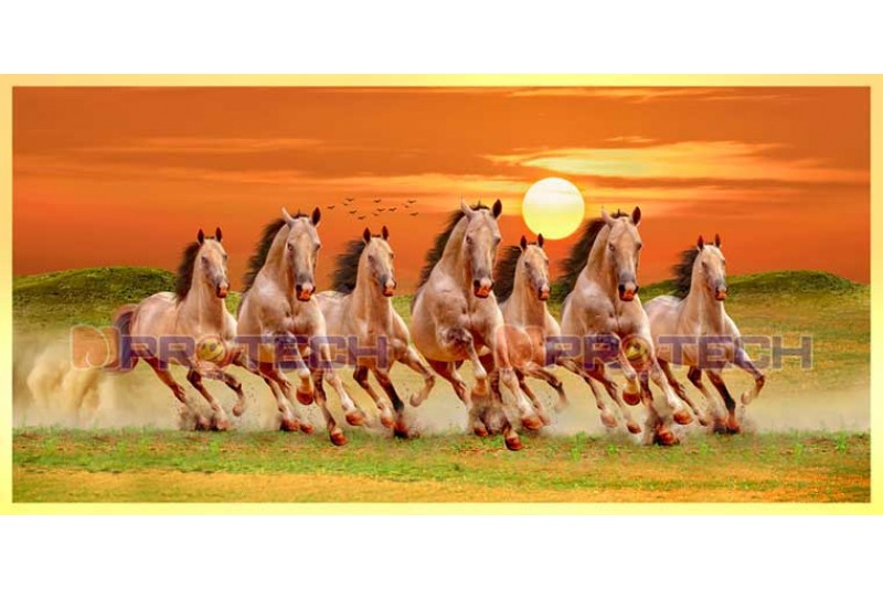 022 Best 7 horse painting seven running horses vastu painting S
