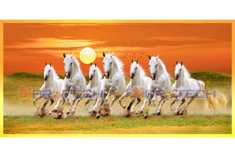 023 Best 7 horse painting seven running horses vastu painting M