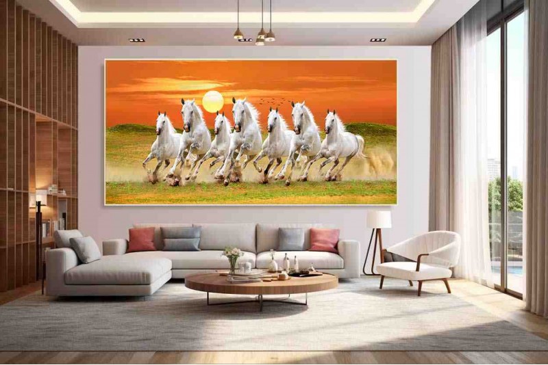 023 Best 7 horse painting seven running horses vastu painting M