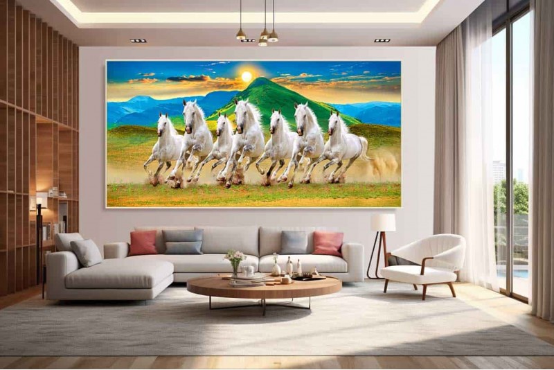 025 Best 7 horse painting seven running horses vastu painting L