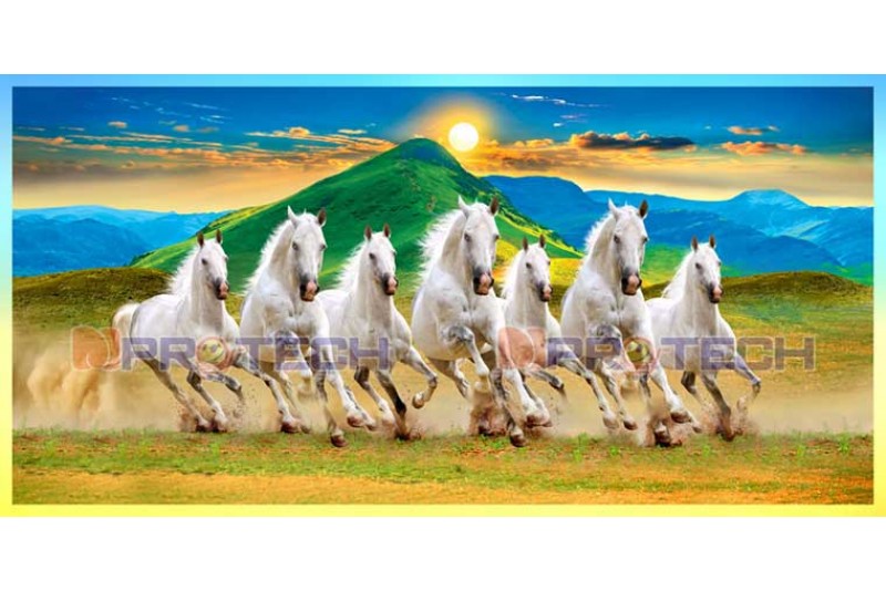 026 Best 7 horse painting seven running horses vastu painting L