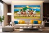028 Best 7 horse painting seven running horses vastu painting S