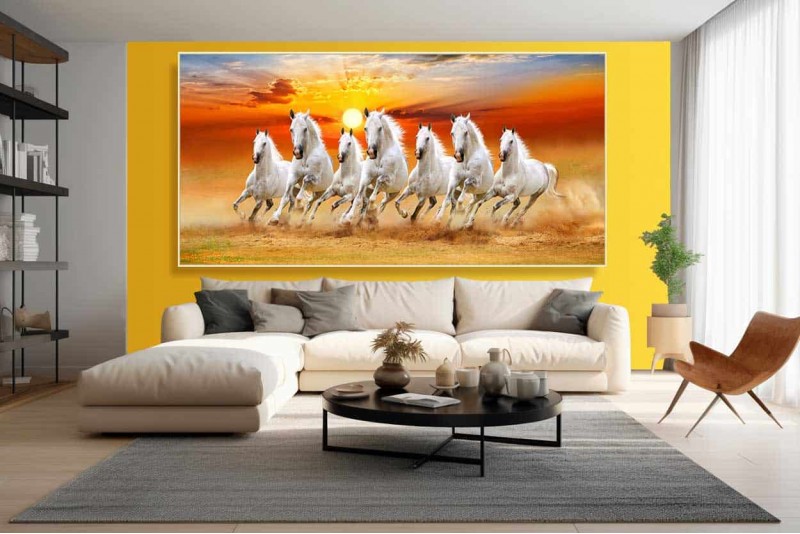 029 Best 7 horse painting seven running horses vastu painting M
