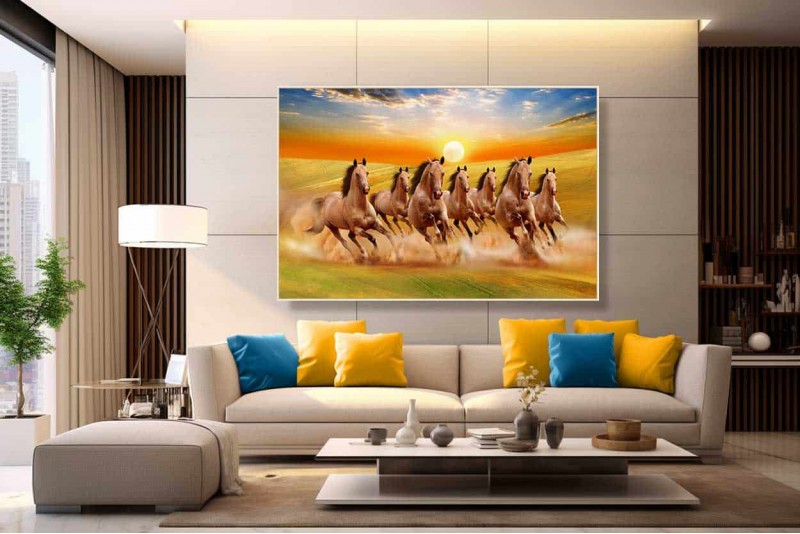 seven running horses Vastu painting | best 7 horses painting