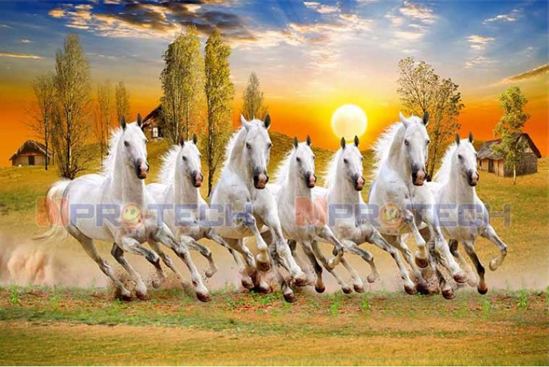 7 horses vastu painting on canvas feels real prosperity R