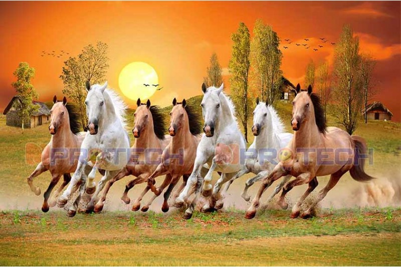 027 Best seven horse vastu painting feels real prosperity