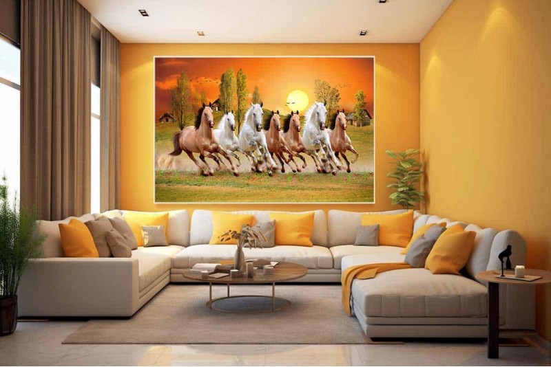 027 Best seven horse vastu painting feels real prosperity RL