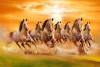 025 best rising sun with 7 galloping seven horses painting RL