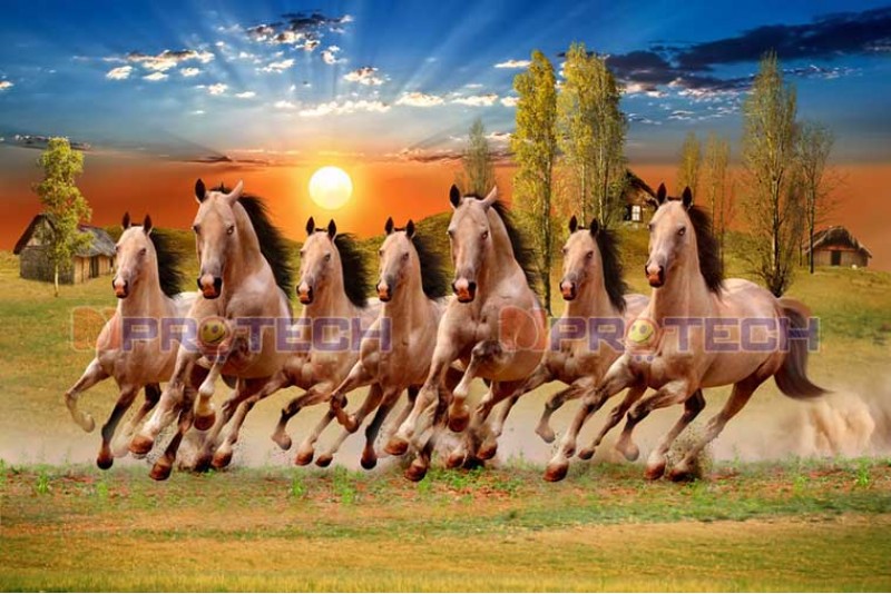040 High Resolution Best 21 Seven Horse Vastu Painting L