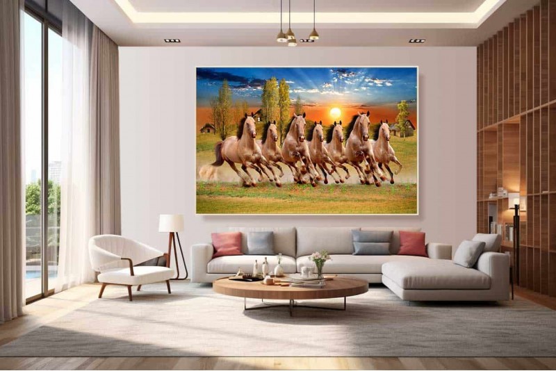 040 High Resolution Best 21 Seven Horse Vastu Painting RL