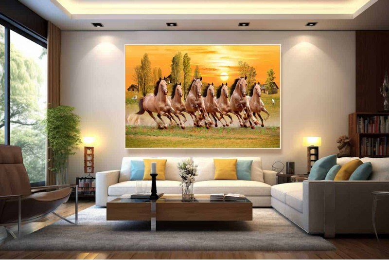 7 horses vastu painting on canvas feels real prosperity R