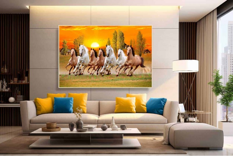 047 Seven horses with rising sun real vastu prosperity Best of21L
