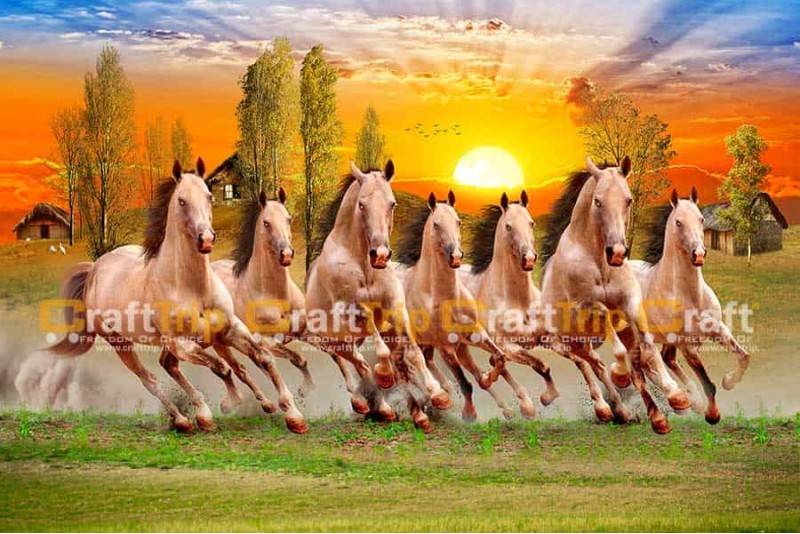 048 Seven horses painting Perfect vastu prosperity Best of 21L