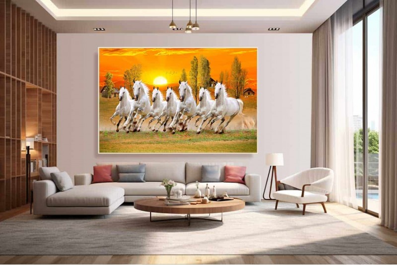 049 Seven horses with rising sun real vastu prosperity Best of21