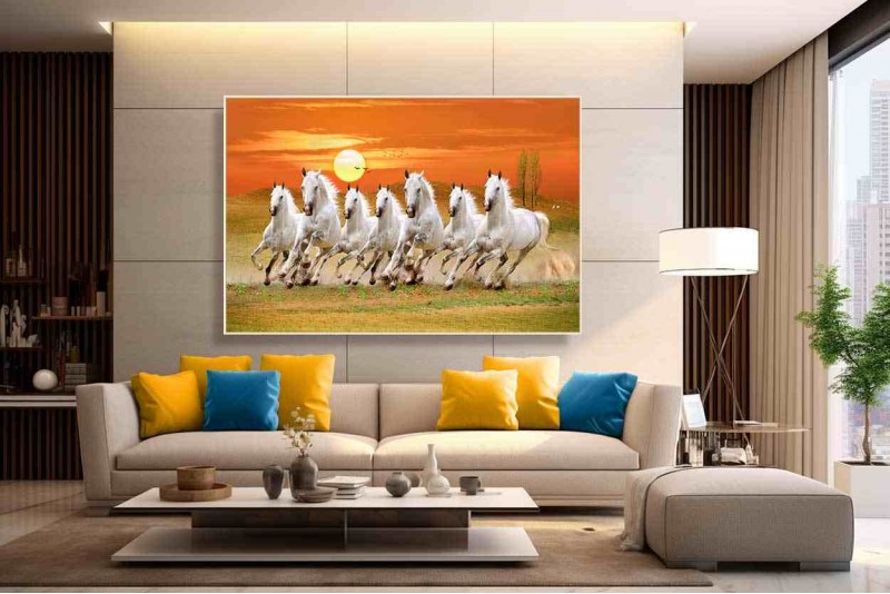 High Quality Seven Running Horses Vastu Painting 7rh20L