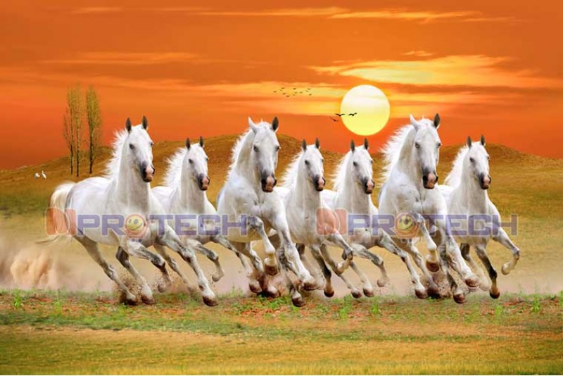 High Quality Seven Running Horses Vastu Painting R20L