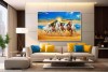 022 Best Seven Running Horses Painting wall canvas L