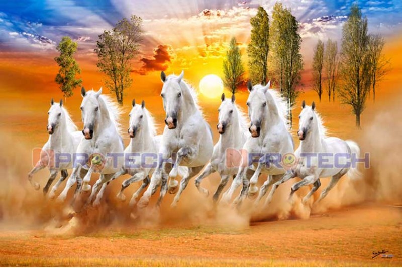 051 Rising Sun With seven running horses L294L