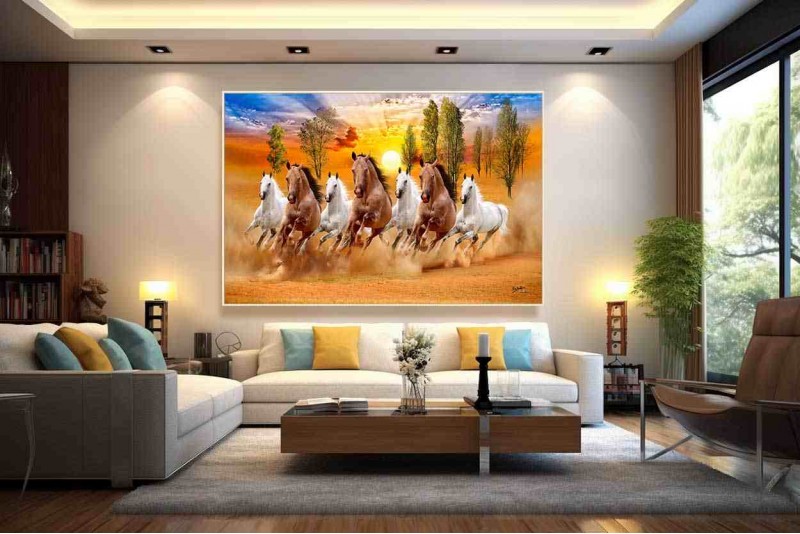 031 best Seven Running Horses Vastu Painting for office