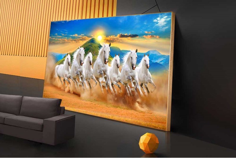 041 Beautiful seven running horses vastu painting R