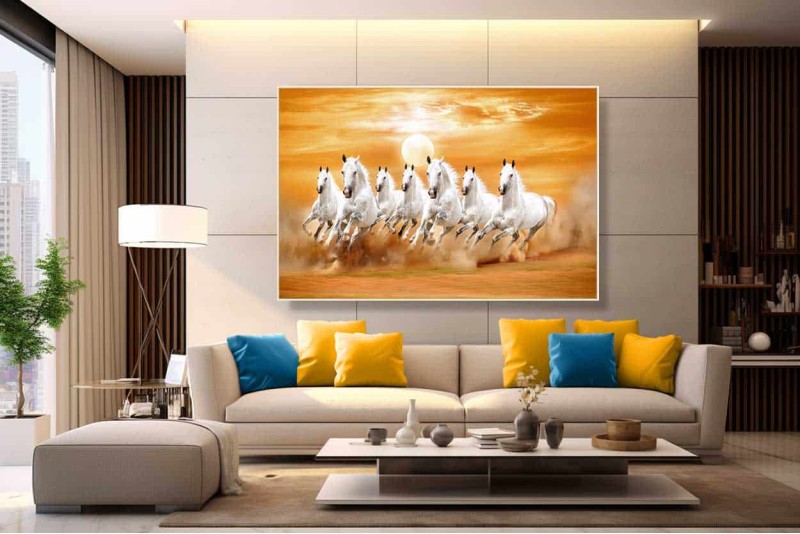 021 Best Seven Running Horses Vastu Painting for Home Vastu L