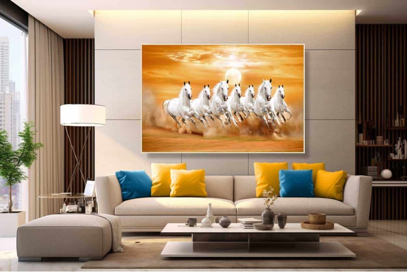021 best Full HD 7 horses Seven Running Horses Vastu Painting L