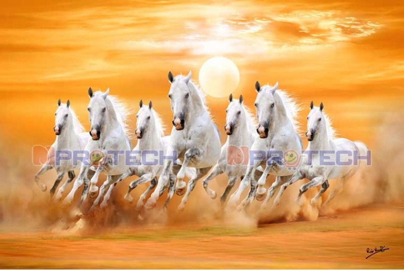 seven running horses vastu painting | 2020 best for office