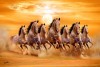 042 Best Brown seven running horses painting | 7 horses vastu R