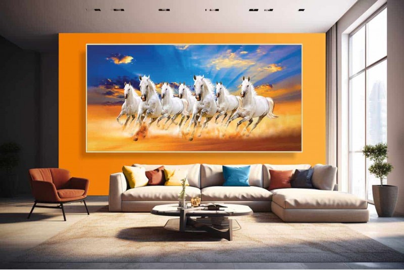7 horse painting vastu Seven Running Horses Wall Painting