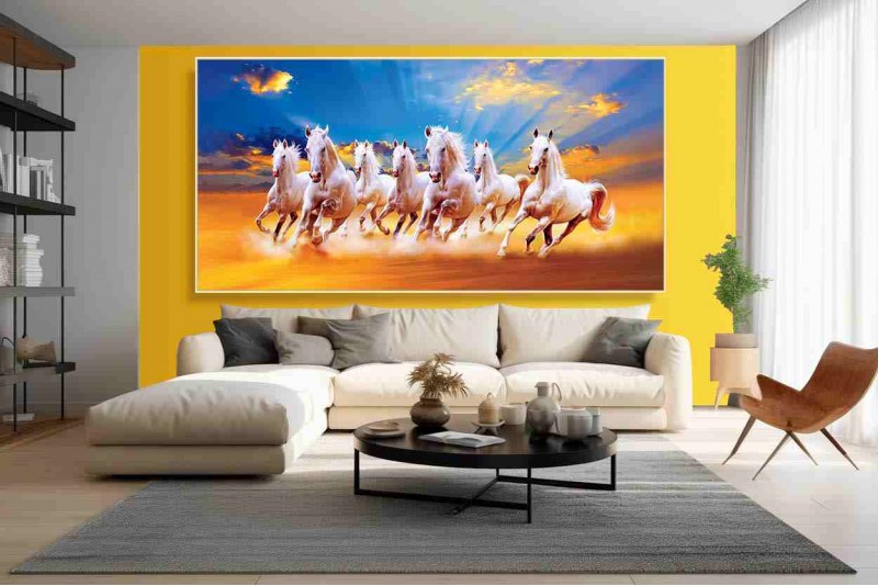 7 horse painting vastu Seven Running Horses Wall Painting