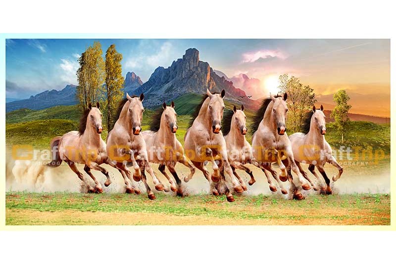 7 Horses Painting According to Vastu Shastra right