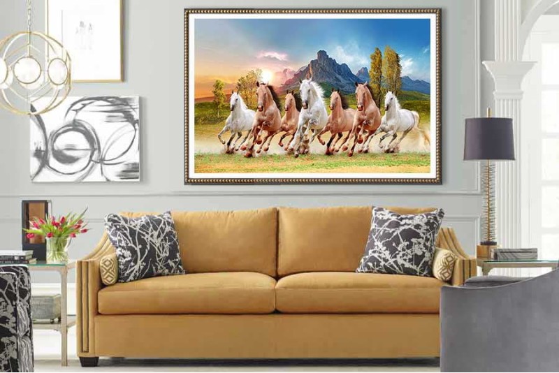 7 horse painting with sunrise vastu direction left