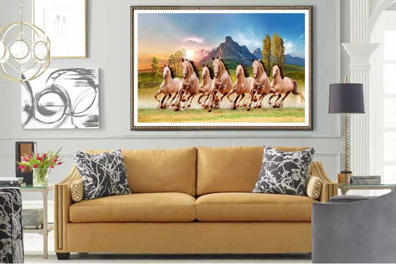 7 horses painting in bedroom vastu direction left