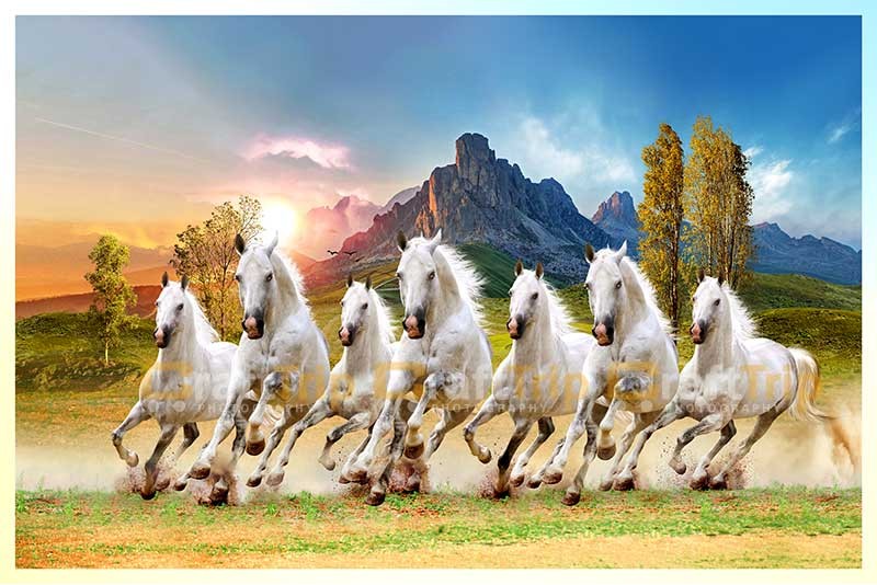 7 running horses painting vastu direction left