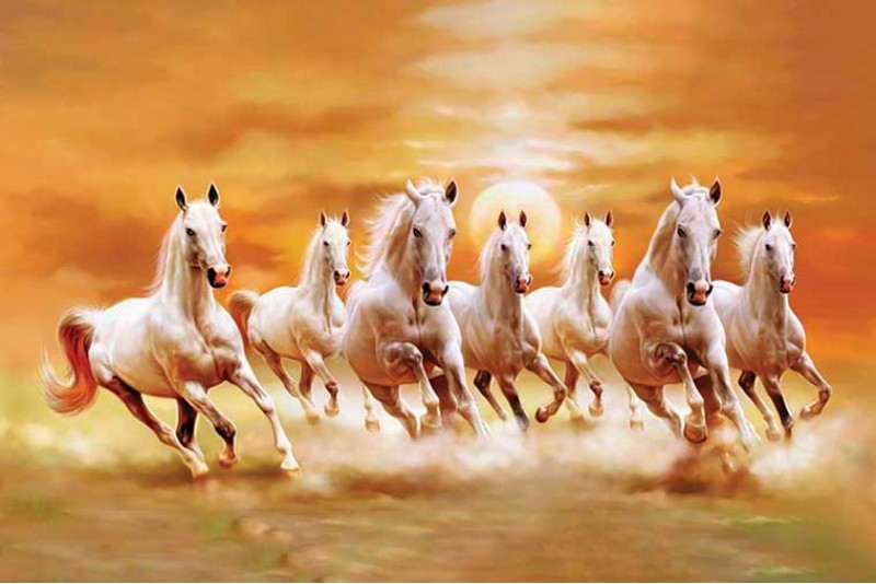 020 Best Seven Running Horses Vastu Painting Photo Paper