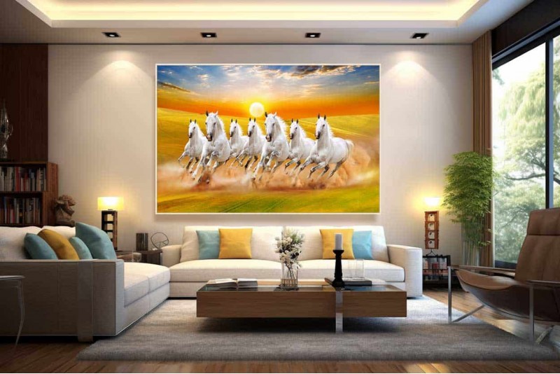 052 Seven Running Horses Vastu Painting Best 2020 Canvas Painting