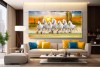 A Sunrise with Seven Running Horses Painting vastu for home
