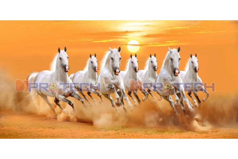 seven running horses | best rising sun with 7 running horses