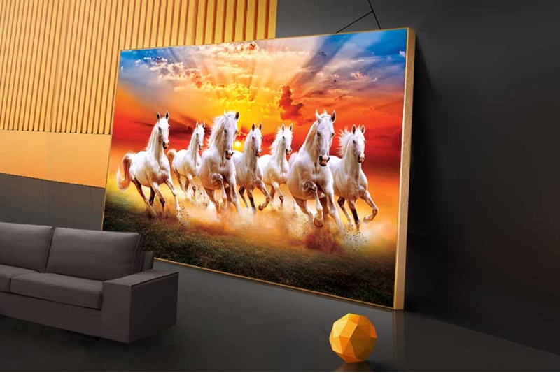 053 Seven Running horses Vastu Painting Beautiful 7 horses R